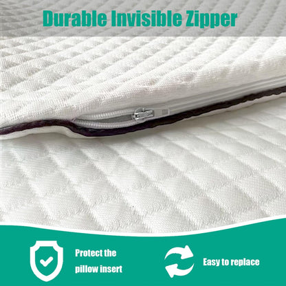 Pillow Protectors with Zipper Standard Size Set of 2 20x27in