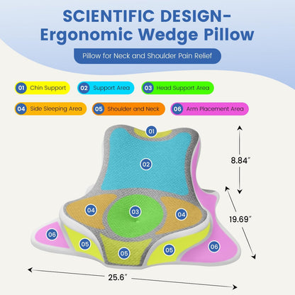 Melhany Memory Foam Wedge Reading Pillow with Cooling Ice Silk Cover, Dual-Usage Bed Rest Support Pillow
