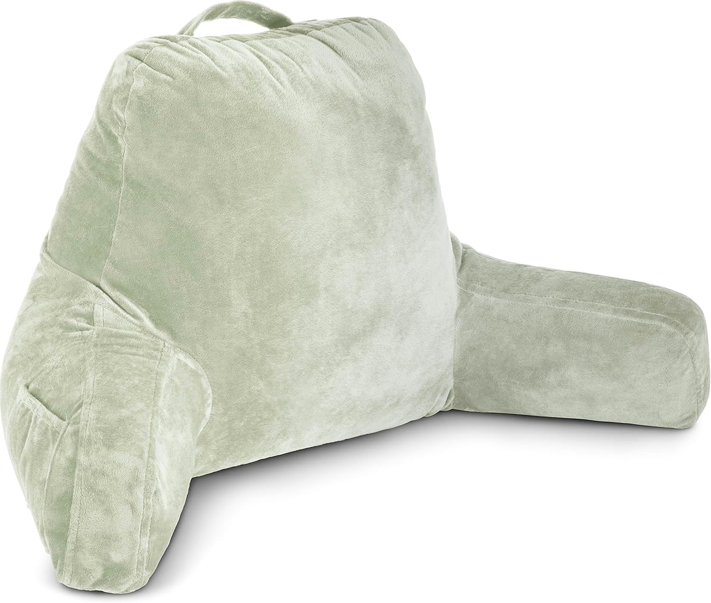 Husband Pillow XXL The Original for Adults - 30" Tall Backrest for Sitting Up in Bed - Firm Support Reading, Bed Rest Pillow for Adult, Neck Roll, Removable Cover - TV - Carolina Blue