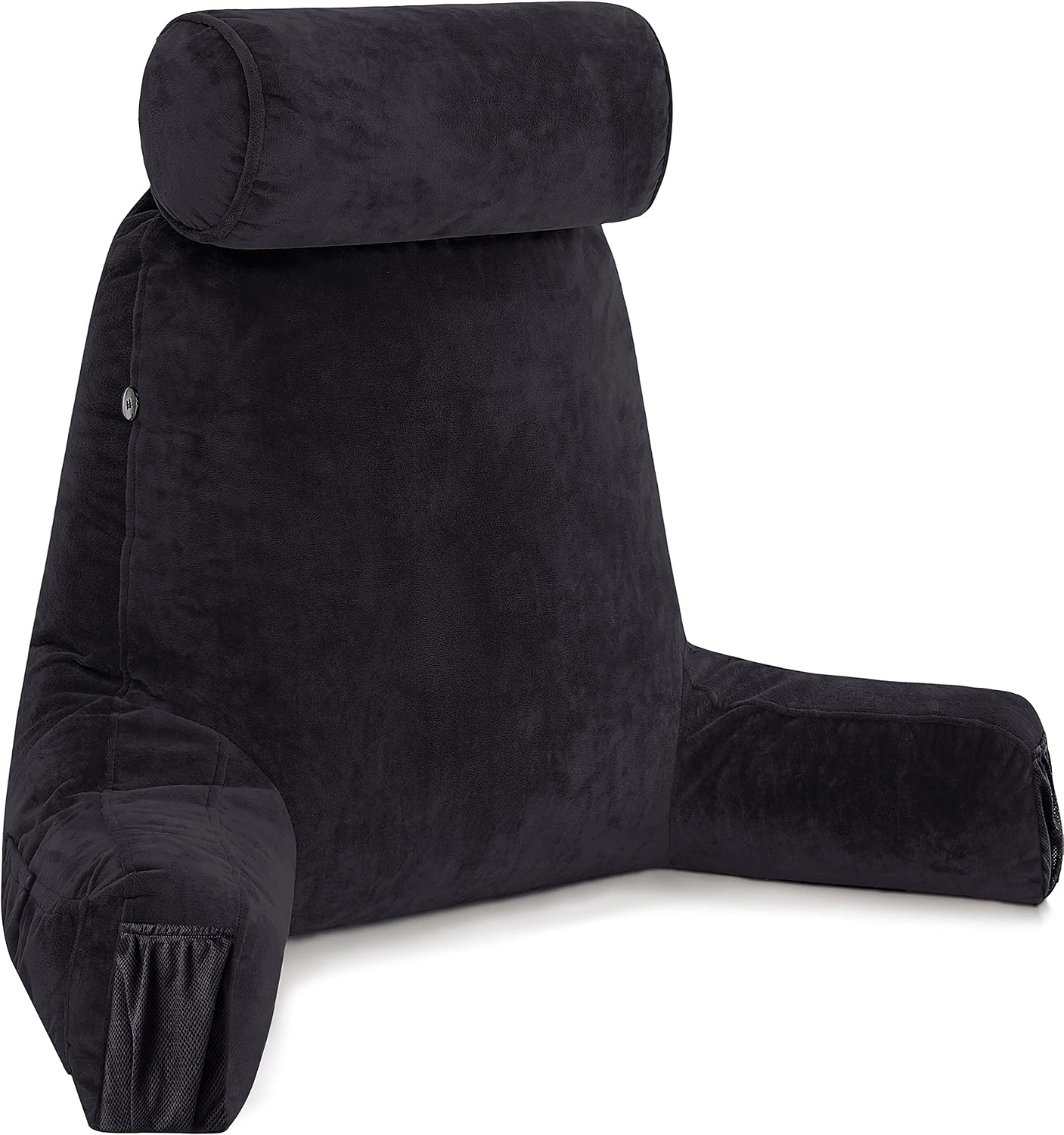 Husband Pillow XXL The Original for Adults - 30" Tall Backrest for Sitting Up in Bed - Firm Support Reading, Bed Rest Pillow for Adult, Neck Roll, Removable Cover - TV - Carolina Blue