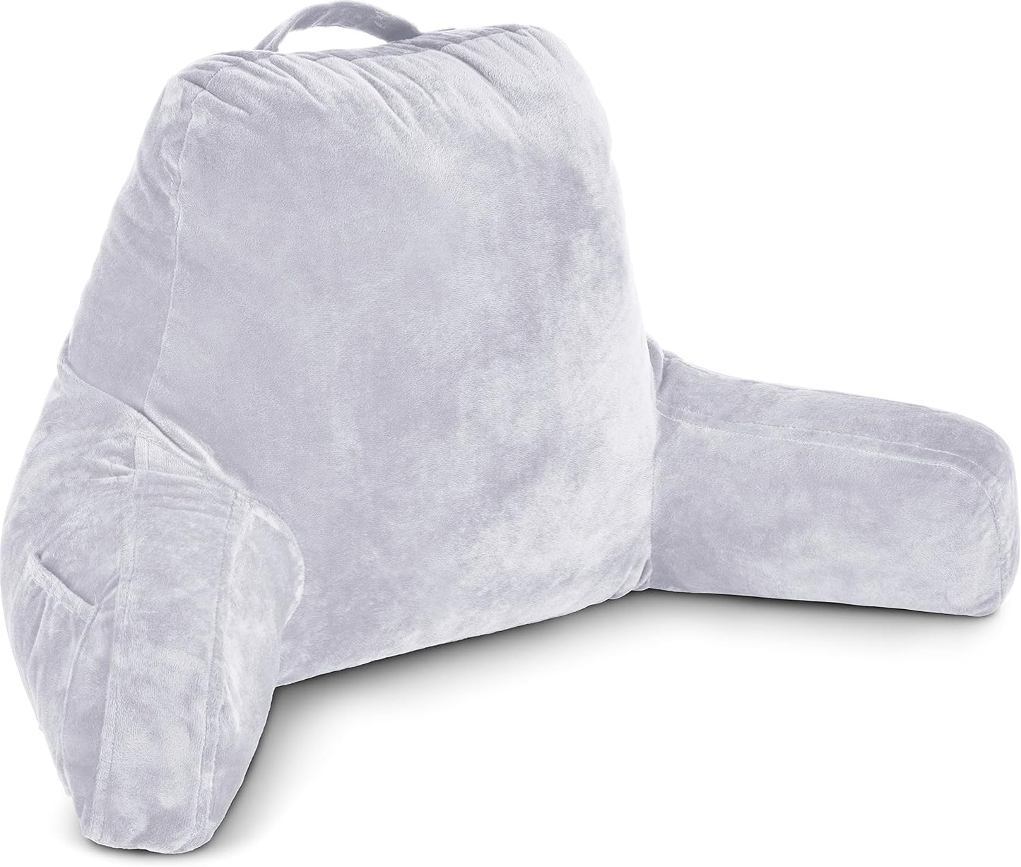 Husband Pillow XXL The Original for Adults - 30" Tall Backrest for Sitting Up in Bed - Firm Support Reading, Bed Rest Pillow for Adult, Neck Roll, Removable Cover - TV - Carolina Blue