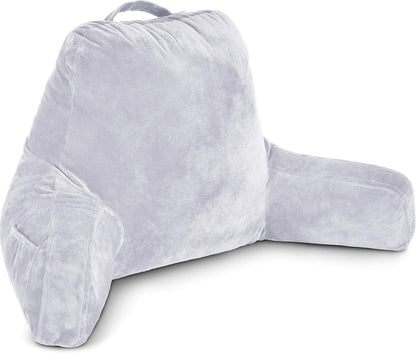 Husband Pillow XXL The Original for Adults - 30" Tall Backrest for Sitting Up in Bed - Firm Support Reading, Bed Rest Pillow for Adult, Neck Roll, Removable Cover - TV - Carolina Blue