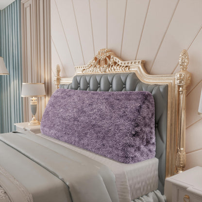 Melhany Queen Size Wedge Headboard Pillow with Side Pockets, Velvet Back Support Reading Pillow with Removable Washable Cover
