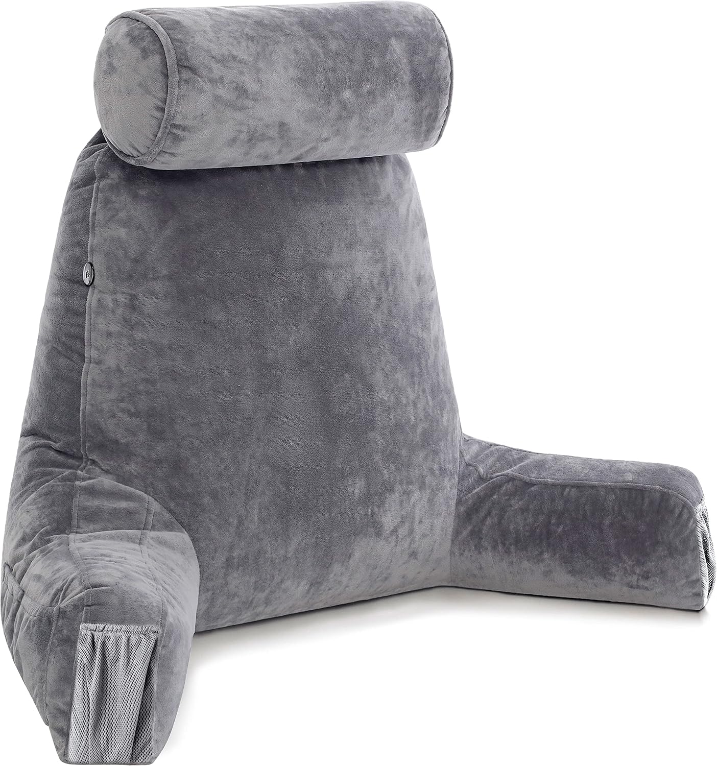 Husband Pillow XXL The Original for Adults - 30" Tall Backrest for Sitting Up in Bed - Firm Support Reading, Bed Rest Pillow for Adult, Neck Roll, Removable Cover - TV - Carolina Blue